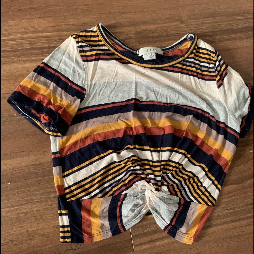 Striped Crop top with Front Twist